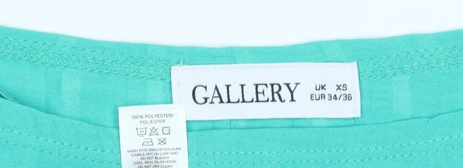 Womens UK Size XS Gallery Green Basic Blouse