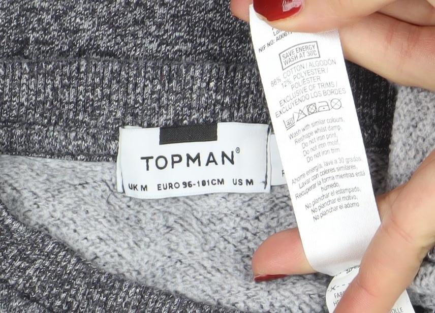 Mens UK Size M Topman Grey Pullover Sweatshirt