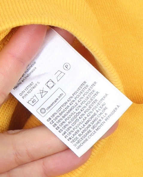 Womens UK Size 12 H&M Yellow Pullover Sweatshirt