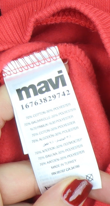 Womens UK Size S Mavi Red Pullover Sweatshirt