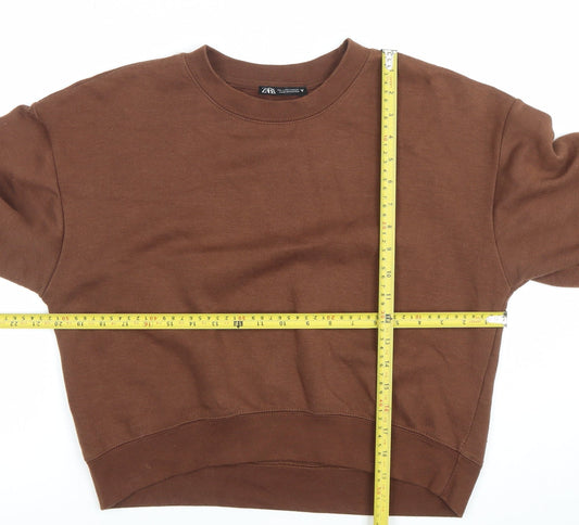 Womens UK Size S Zara Brown Pullover Sweatshirt