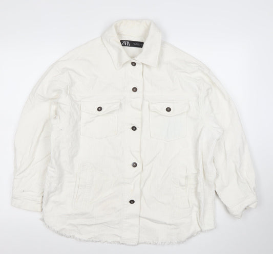 Womens UK Size S Zara Ivory Basic Jacket