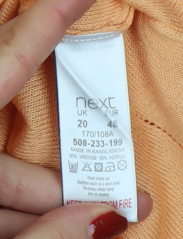 Womens UK Size 20 NEXT Orange Basic Blouse