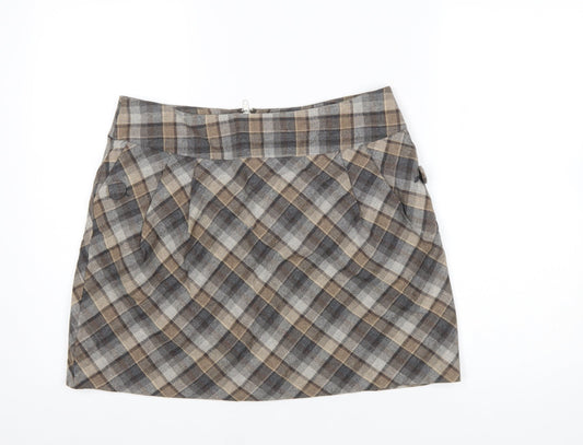 Womens UK Size 16 H&M A-Line Tweed Skirt