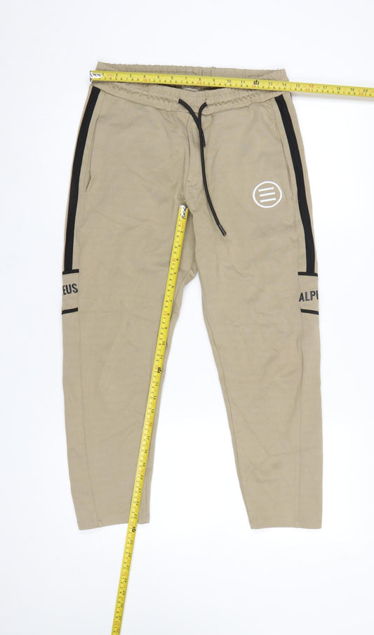 Womens UK Size M TITLE Regular Fit Jogger Beige Trousers