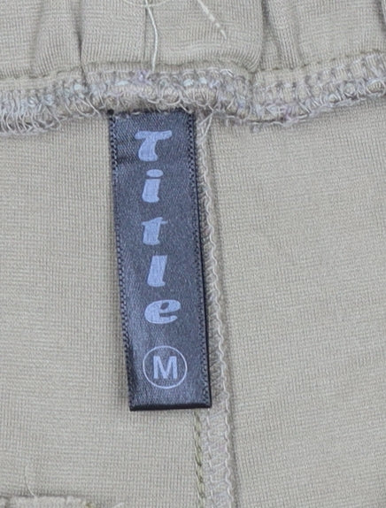 Womens UK Size M TITLE Regular Fit Jogger Beige Trousers