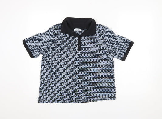 Womens UK Size M Gallery Black Classic Polo