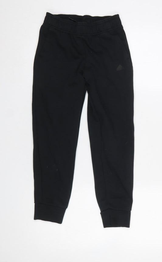 Boys UK Size 9-10 Years adidas Regular Fit Jogger Black Trousers