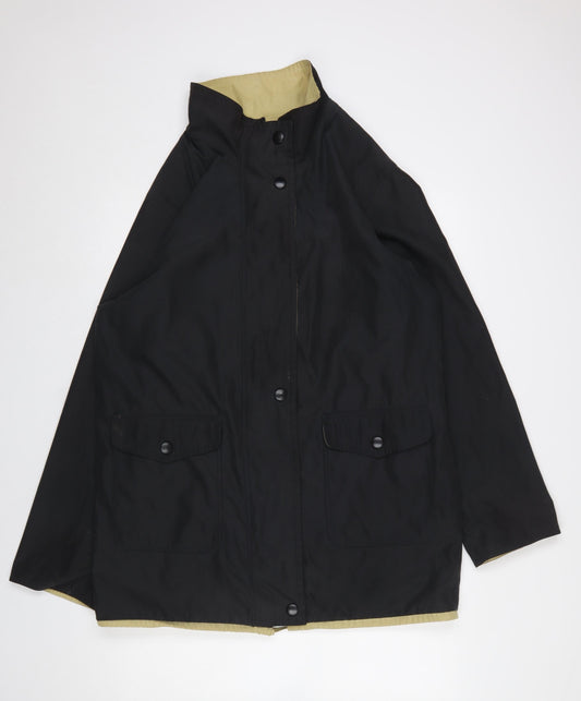 Womens UK Size 16 BHS Black Rain Coat