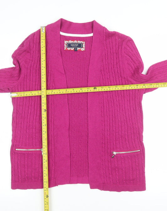 Womens UK Size 14 Maine New England Pink Cardigan Jumper