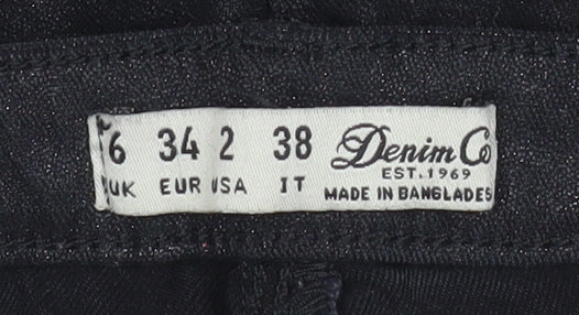 Womens UK Size 6 Denim Co Slim Fit Jegging Black Trousers