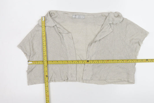 Womens UK Size XL Sabatini White Beige Shrug Jumper