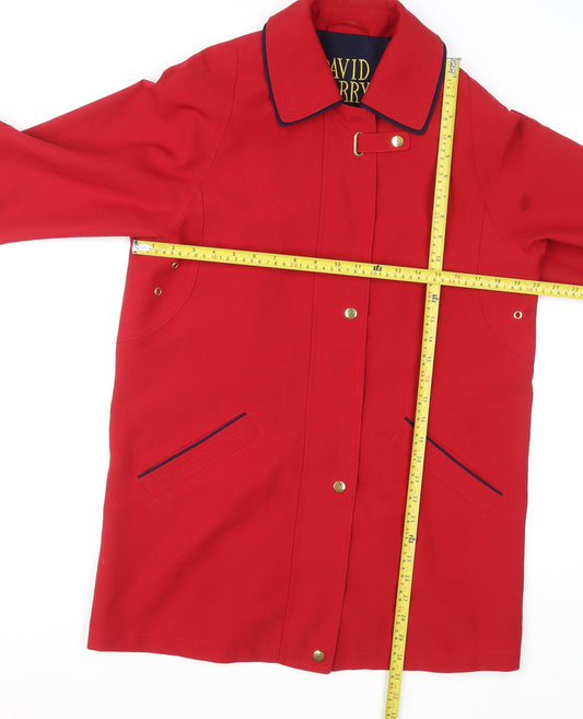 Womens UK Size 10 David Barry Red Rain Coat