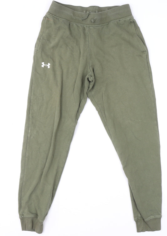 Additional front view of Under Armour men’s green fleece sweatpants joggers, size M