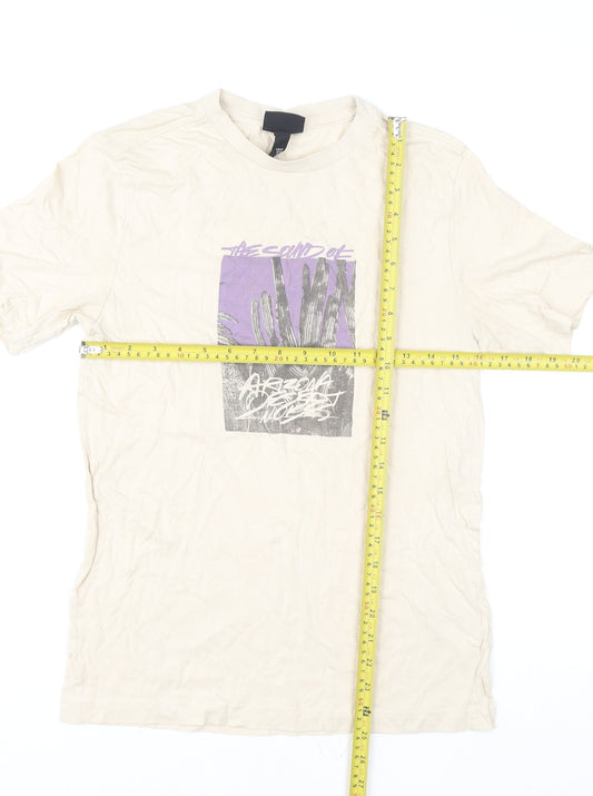 Mens UK Size XS H&M Beige T-Shirt