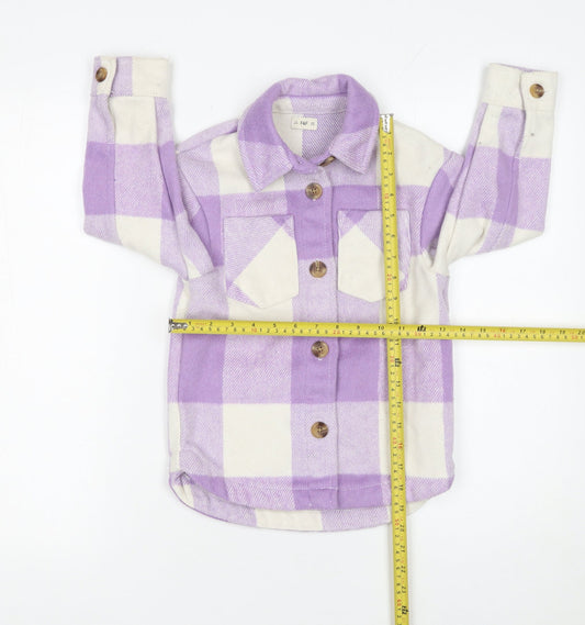 Girls UK Size 5-6 Years F&F Purple Shirt Jacket