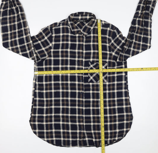 Womens UK Size 14 Dunnes Blue Basic Button-Up