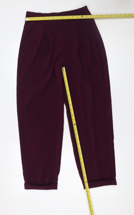 Womens UK Size 10 Briggs New York Regular Fit Casual Workwear Purple Trousers