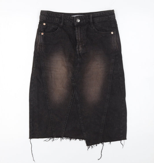Womens UK Size 6 Bershka Straight & Pencil Denim Skirt