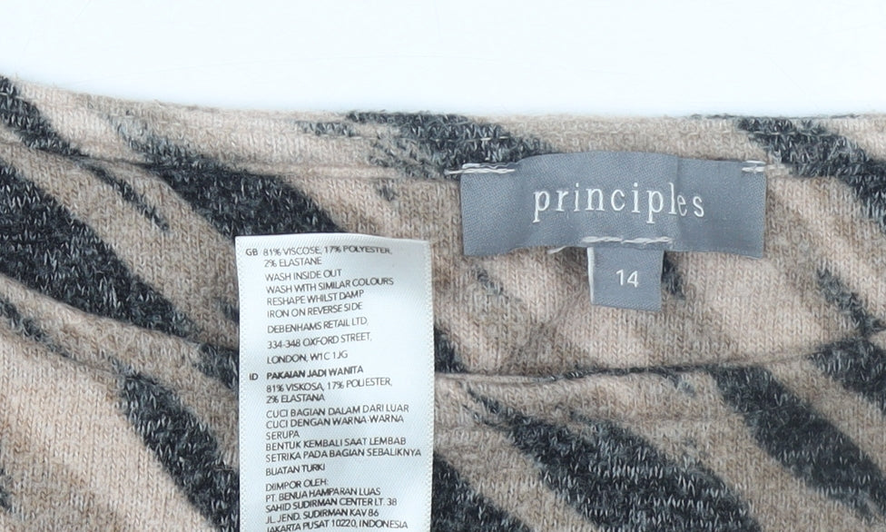 Womens UK Size 14 Principles Beige Pullover Jumper