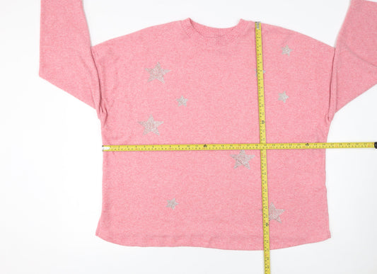 Womens UK Size XL F&F Pink Pullover Jumper