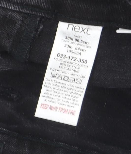 Mens UK Size 32 NEXT Regular Fit Straight Black Jeans
