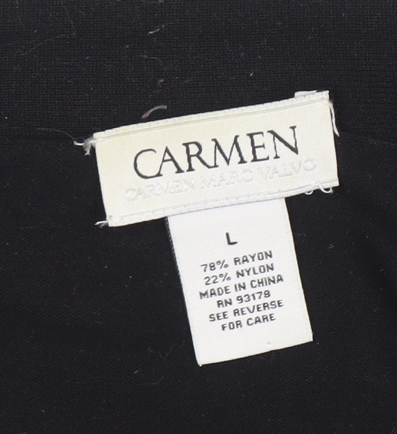 Womens UK Size L Carmen Marc Valvo Black Cardigan Jumper