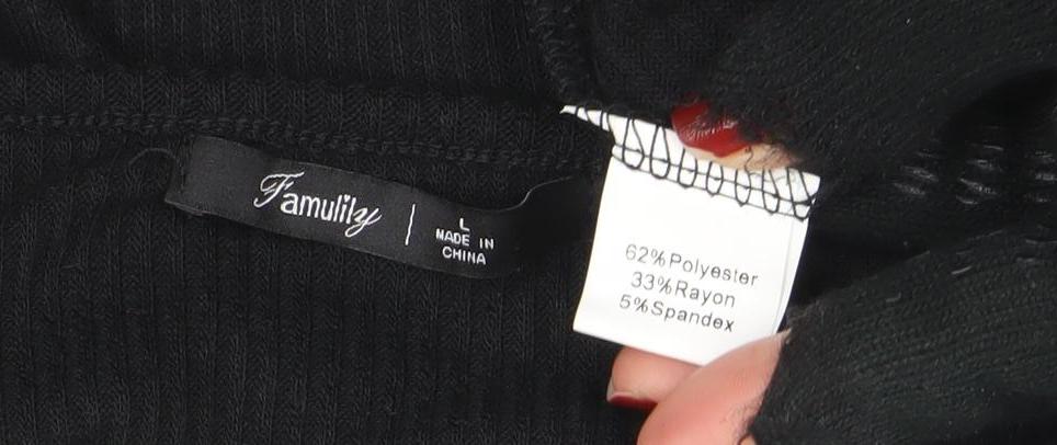 Womens UK Size L Amarty Black Basic T-Shirt