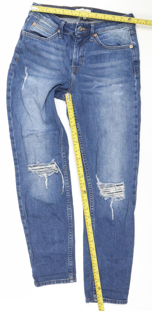 Womens UK Size 6 River Island Relaxed Fit Boyfriend Blue Jeans