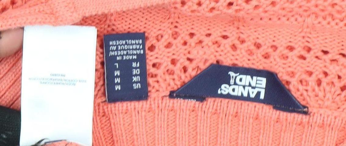Womens UK Size L Lands' End Pink Pullover Jumper