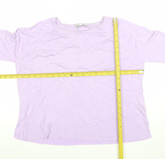 Womens UK Size L Zara Purple Pullover Jumper