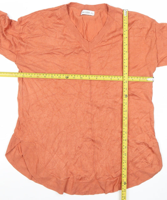 Womens UK Size S Gallery Orange Basic Blouse