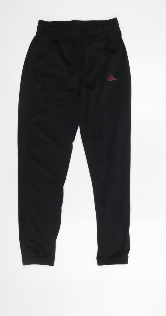 Boys UK Size 11-12 Years adidas Regular Fit Jogger Black Trousers