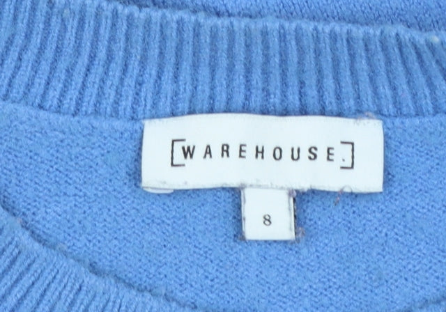 Womens UK Size 8 Warehouse Blue Pullover Jumper