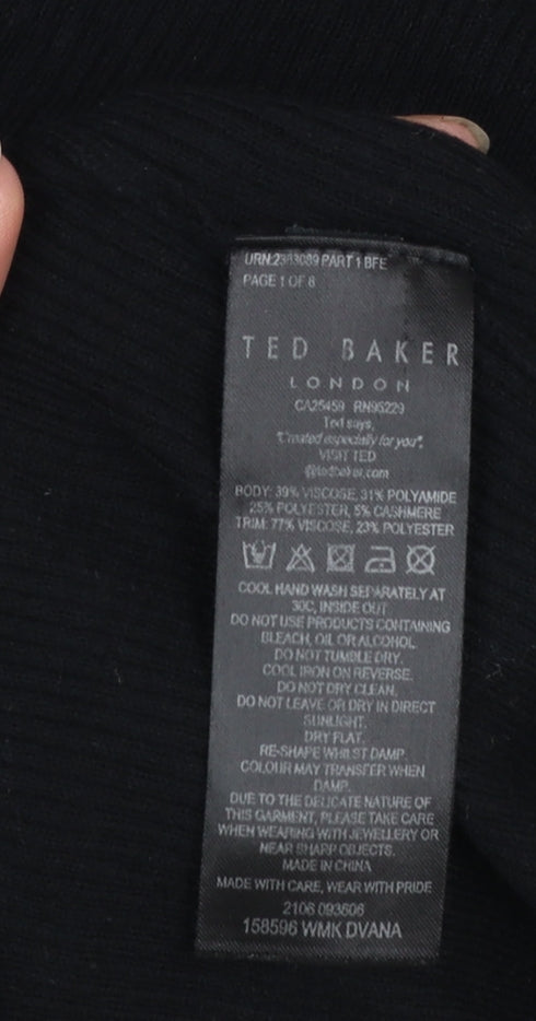Womens UK Size 10 Ted Baker Black Pullover Jumper
