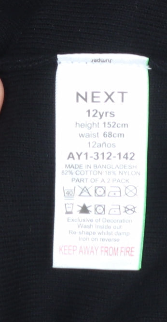 Boys UK Size 12 Years NEXT Black Pullover Jumper