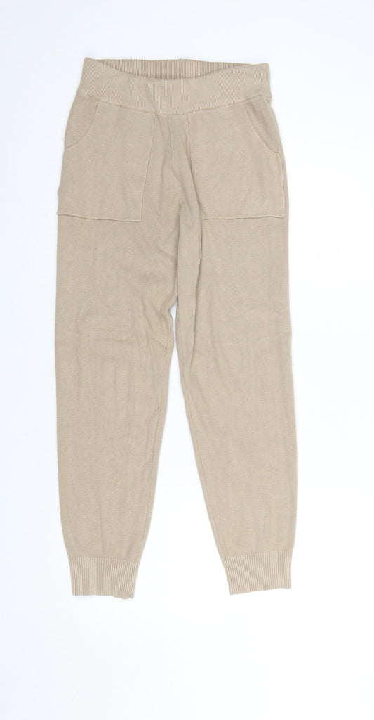 Womens UK Size S New Look Regular Fit Jogger Beige Trousers