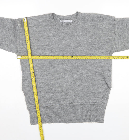 Womens UK Size XS Oasis Grey Pullover Jumper