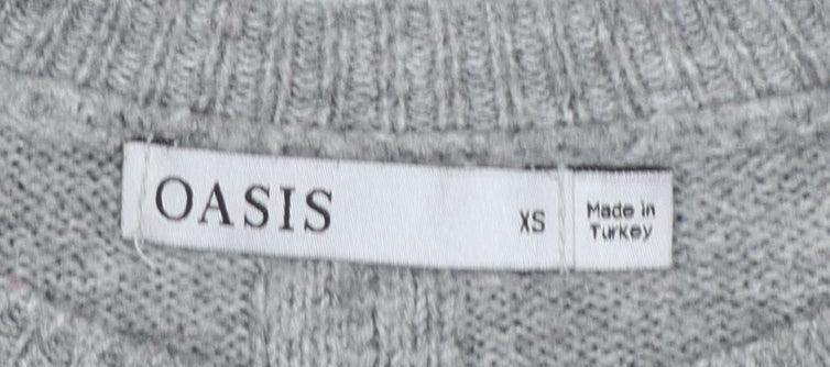 Womens UK Size XS Oasis Grey Pullover Jumper