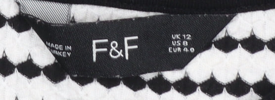 Womens UK Size 12 F&F Multicoloured Basic T-Shirt