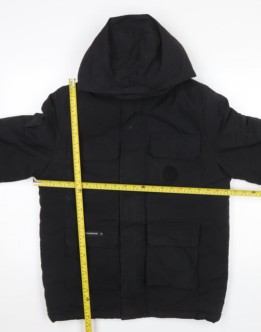 Mens UK Size L STYLE&DENIM Black Parka Coat