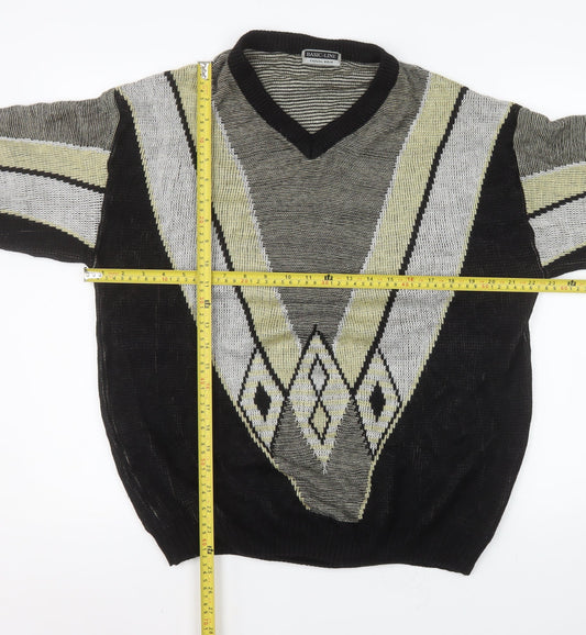 Mens UK Size L Basic-Line Black Pullover Jumper