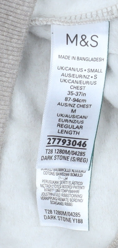 Mens UK Size S Marks and Spencer Beige Pullover Hoodie