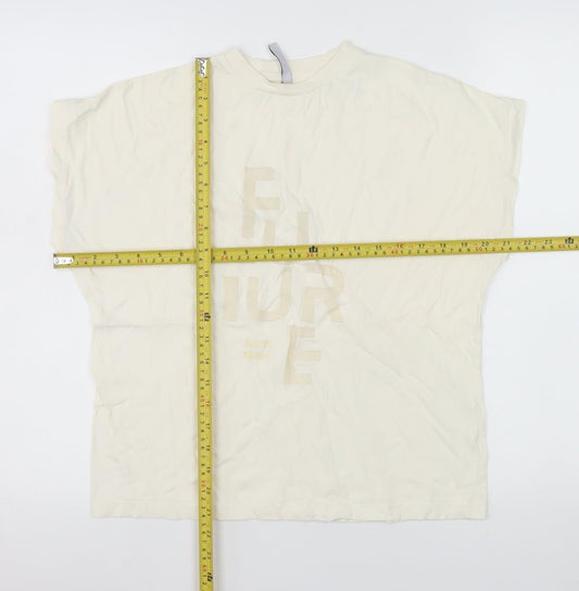 Womens UK Size S Tiffosi Ivory Basic T-Shirt