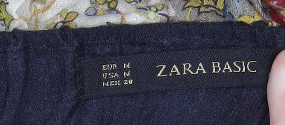 Womens UK Size M Zara Relaxed Fit Wide-Leg Multicoloured Trousers