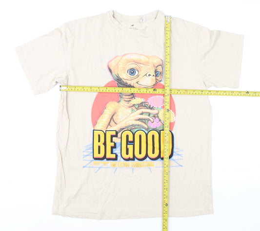 Boys UK Size 14 Years H&M Beige Basic T-Shirt