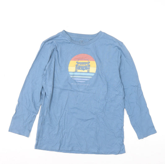 Boys UK Size 11-12 Years Unit Kids Blue Basic Pullover T-Shirt