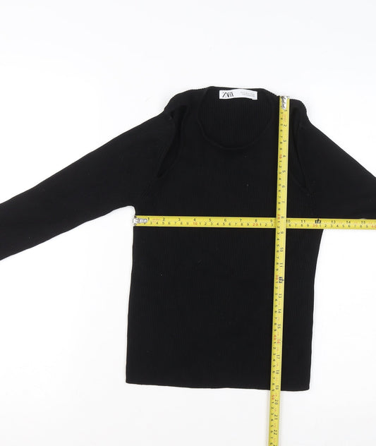 Womens UK Size 12 Zara Black Pullover Jumper
