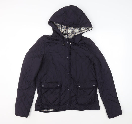 Womens UK Size 12 Topshop Blue Quilted Coat