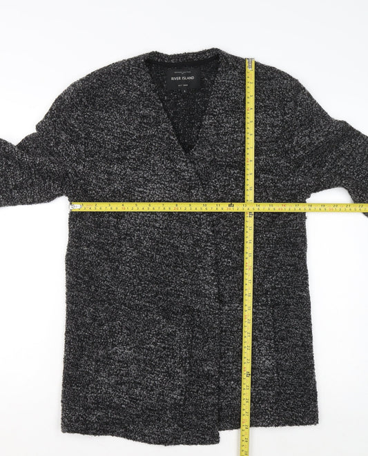 Womens UK Size S River Island Grey Cardigan Jumper